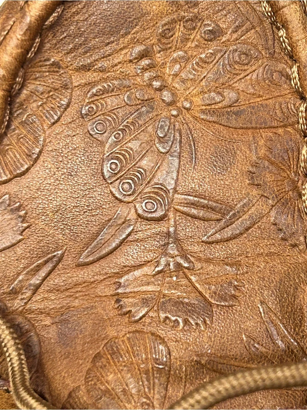 Twisted X Kicks Women’s Brown Embossed Leather Shoes 9.5M Butterfly Moc Toe